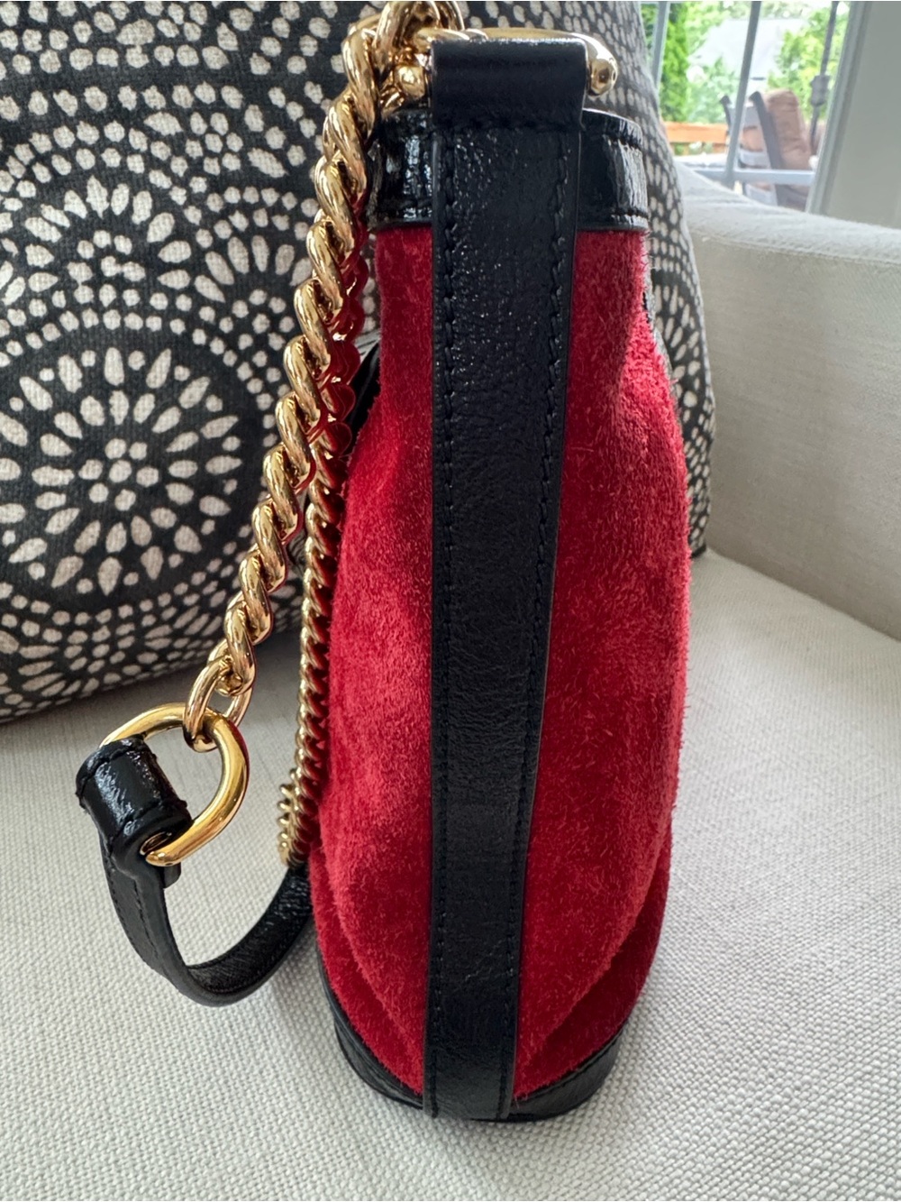 GUCCI Red Suede Medium Dionysus Bucket Bag - Picture 6 of 13
